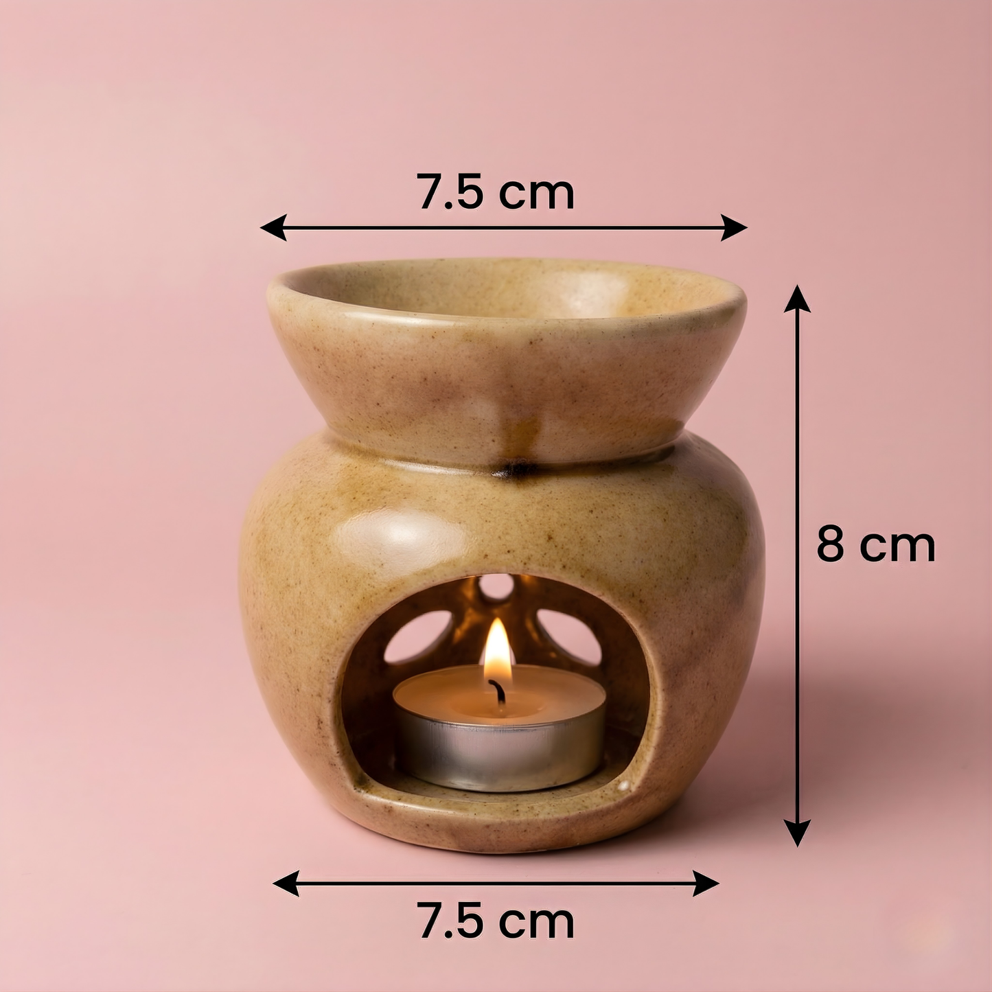 Sand Curve Wax Melt Burner – Ceramic Tealight Warmer