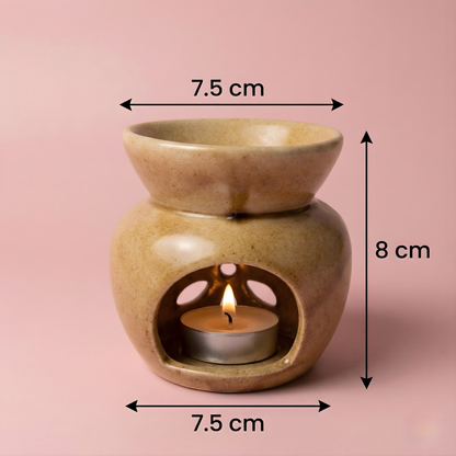 Sand Curve Wax Melt Burner – Ceramic Tealight Warmer