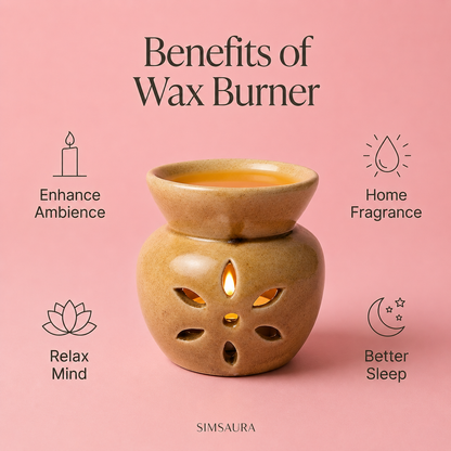 Ceramic Wax Melt Gift Set – Burner + 3 Soy Fragrance Bars + 3 × Tealight / 1 × Glass Matchstick Bottle