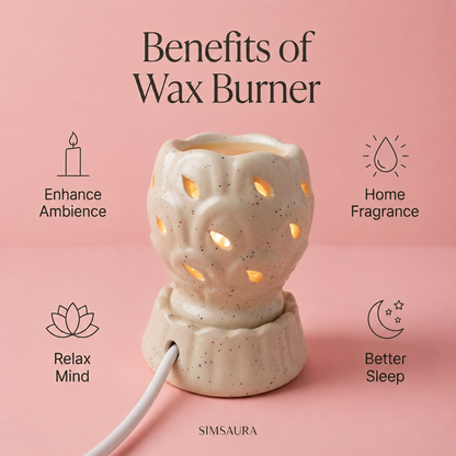 Electric Wax Melt Burner – Ceramic Plug-in Aroma Warmer (Flameless)