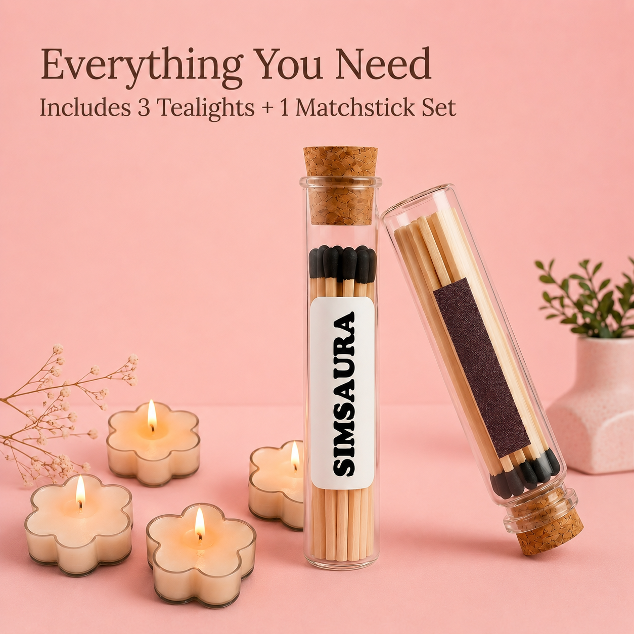 Ceramic Wax Melt Gift Set – Burner + 3 Soy Fragrance Bars + 3 × Tealight / 1 × Glass Matchstick Bottle