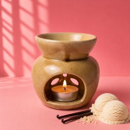 Sand Curve Wax Melt Burner – Ceramic Tealight Warmer
