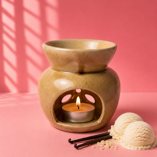 Sand Curve Wax Melt Burner – Ceramic Tealight Warmer