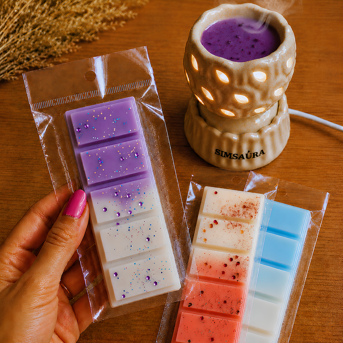 Wax Melt Discovery Gift Set – 5 Mixed Soy Fragrance Bars | Try All Scents | SIMSAURA
